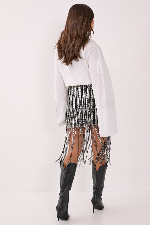 Nasty Gal Beaded Tassel Mini Skirt In Metallic