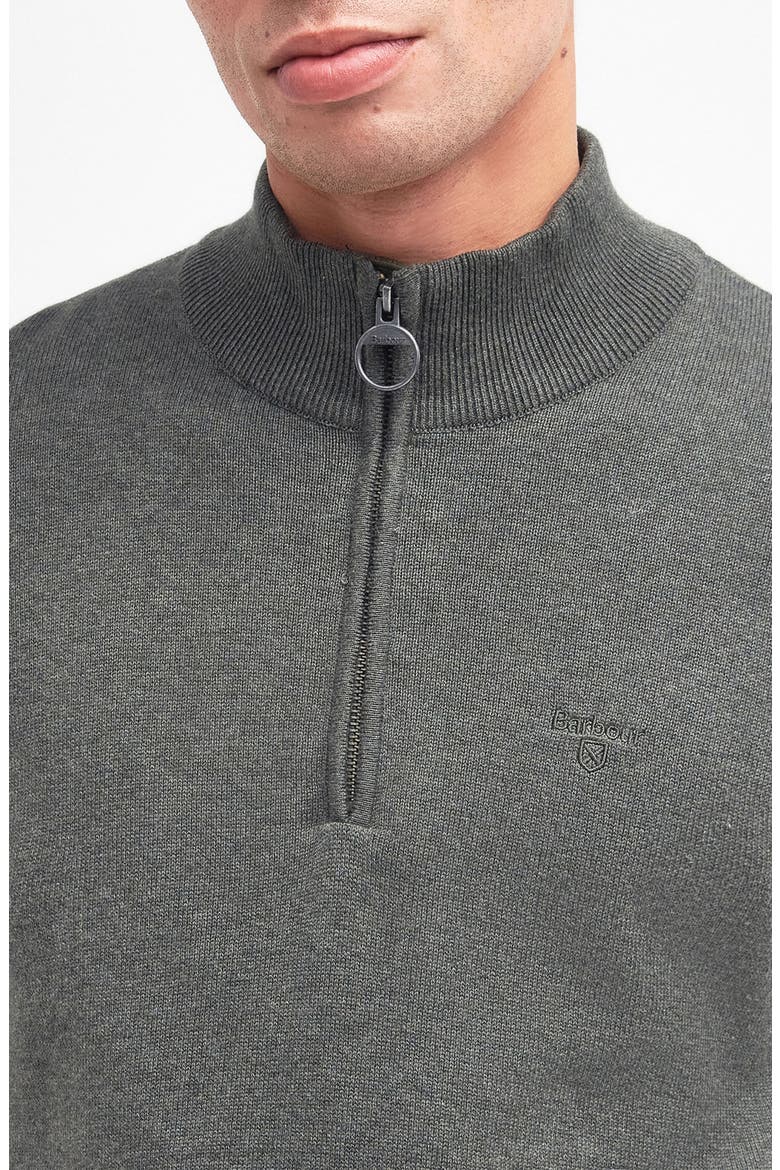 Cotton Quarter Zip Sweater, Alternate, color, OLIVE MARL
