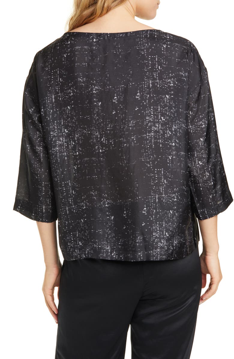 Eileen Fisher Boxy Silk Top, Alternate, color,