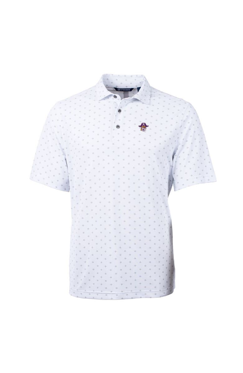 Cutter & Buck Men's Cutter & Buck White ECU Pirates Virtue Eco Pique Tile Recycled Polo, Alternate, color, White