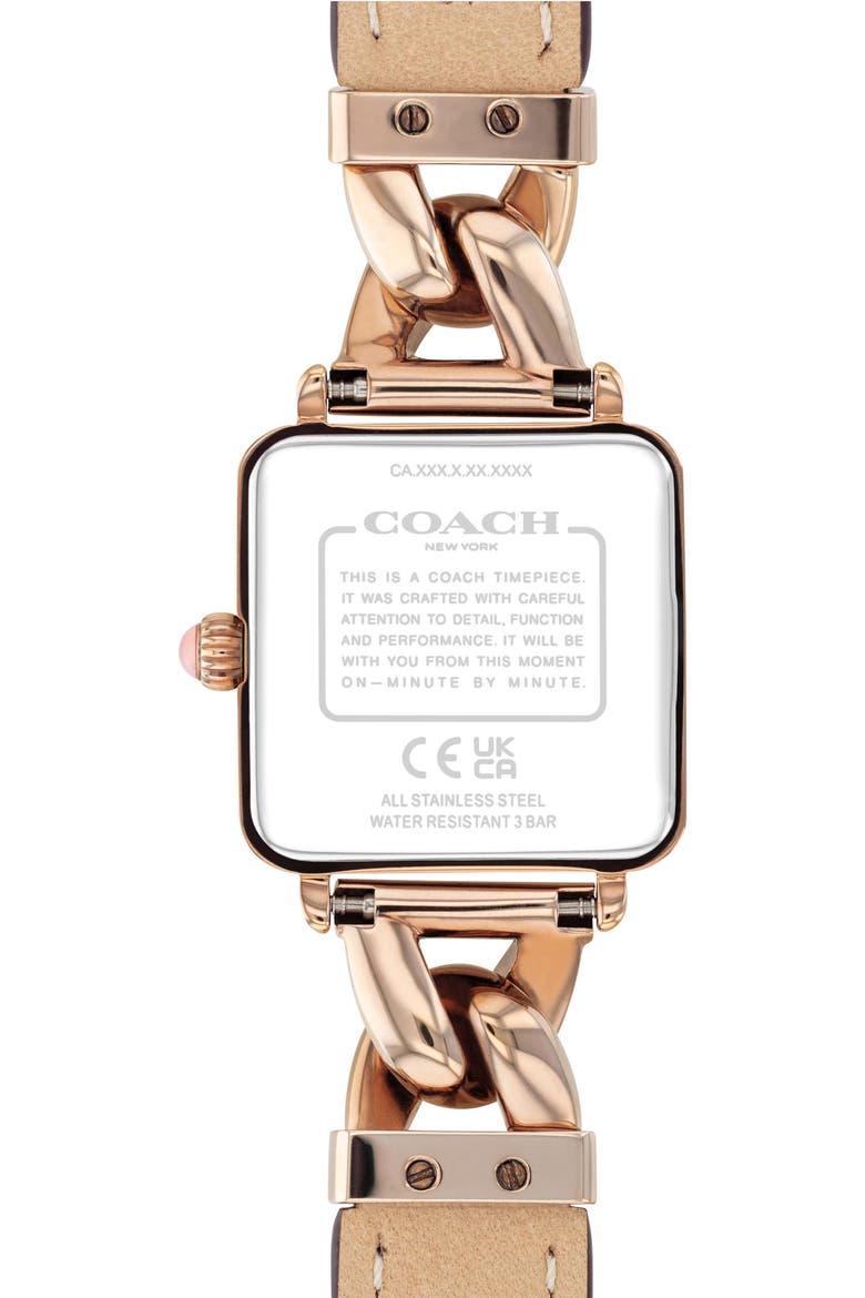 cass square bracelet watch, 22mm x 22mm, Alternate, color, BLUSH