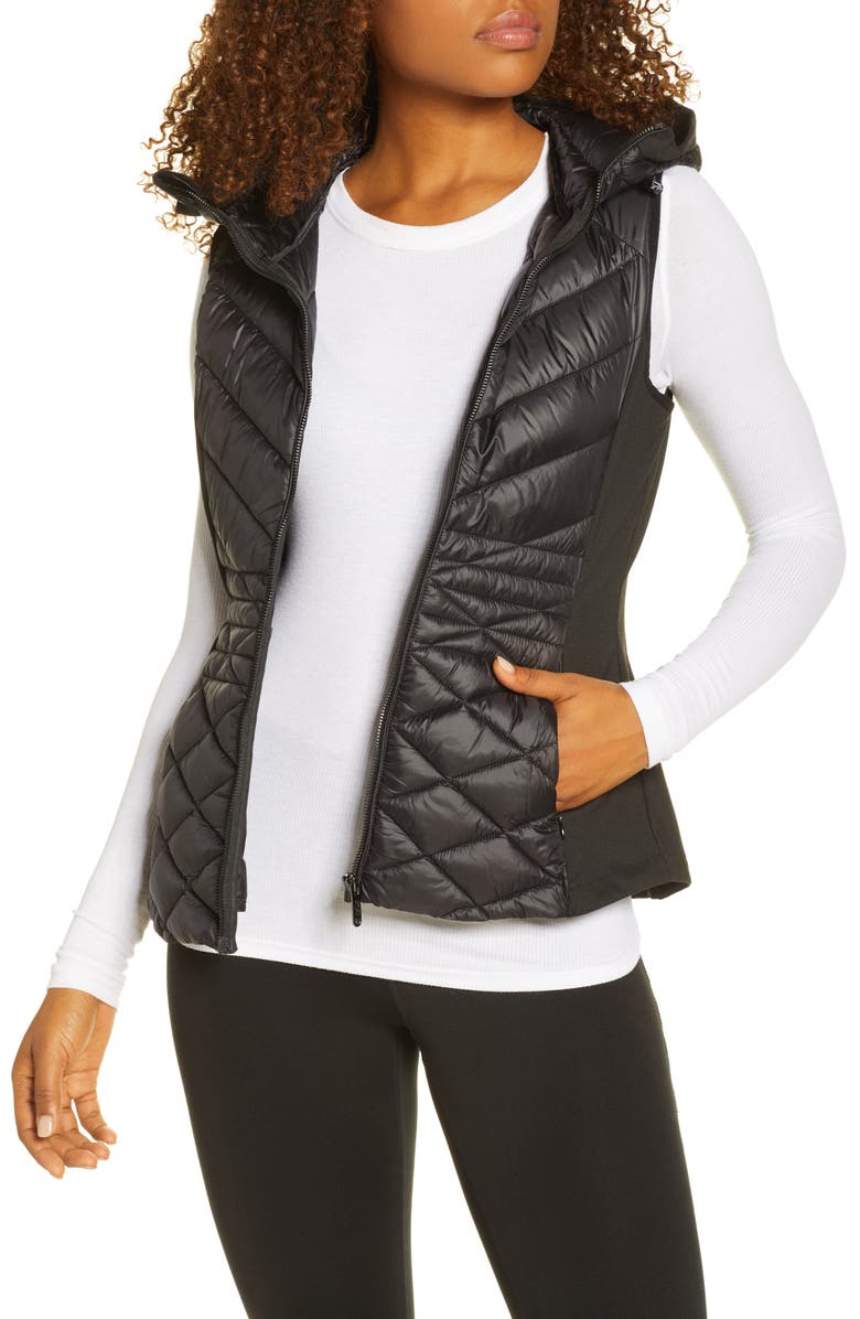 Zella Hybrid Quilted Performance Vest, Main, color, 