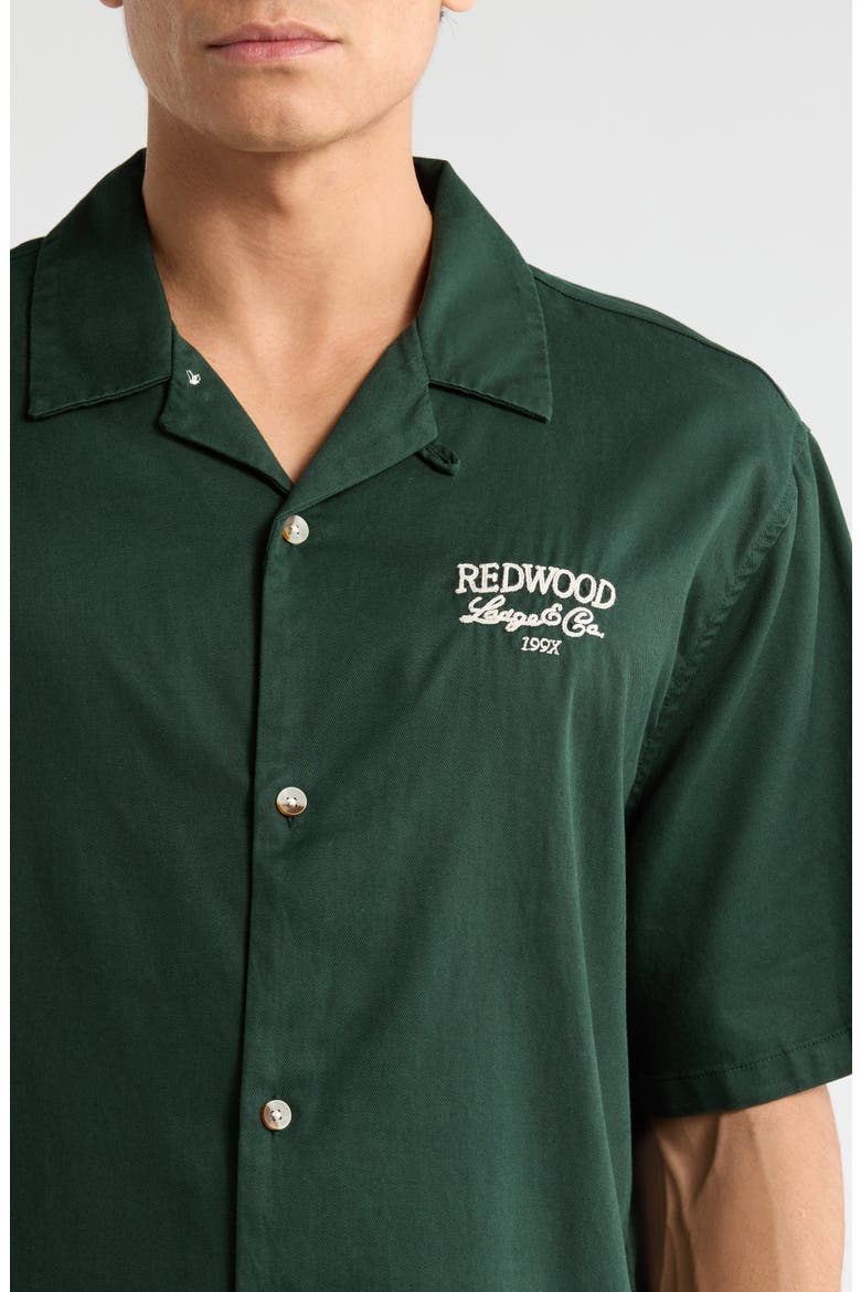 Embroidered Graphic Camp Shirt, Alternate, color, GREEN