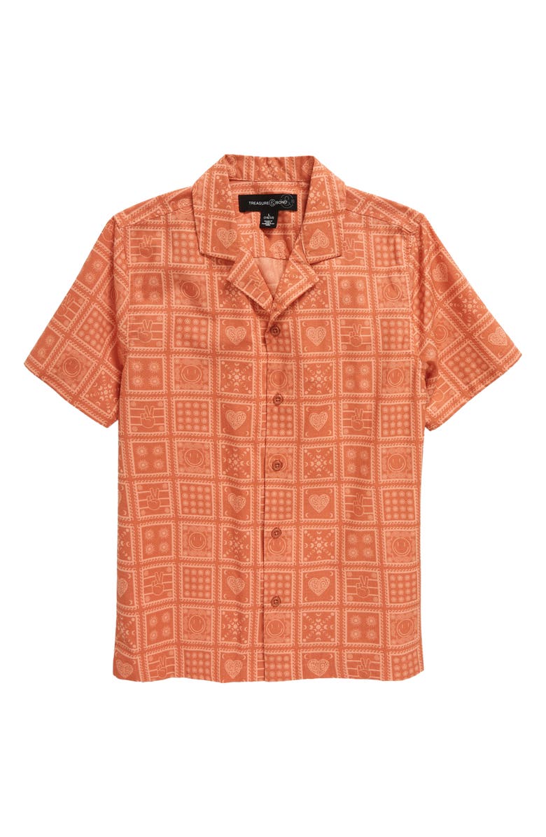 Treasure & Bond Kids' Button-Up Camp Shirt, Main, color, 