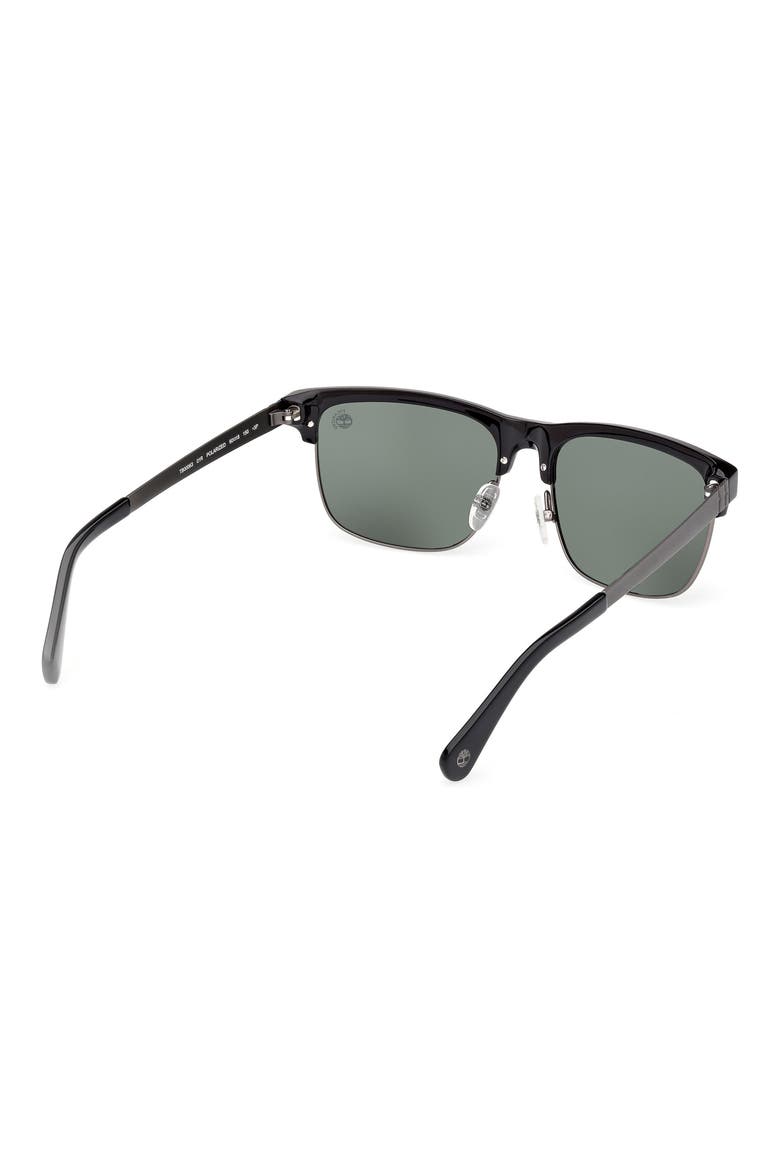 60mm Sunglasses, Alternate, color, SHINY BLACK / GREEN POLARIZED