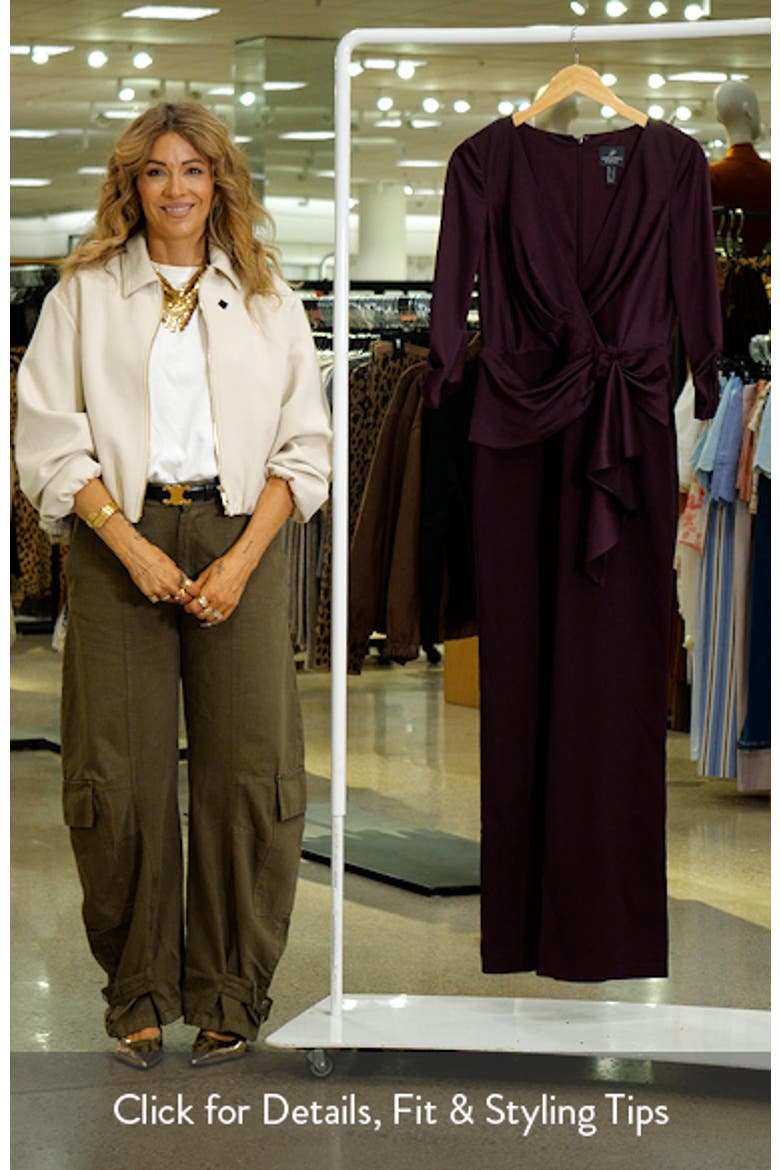 Belted Wide Leg Satin Crepe Jumpsuit video