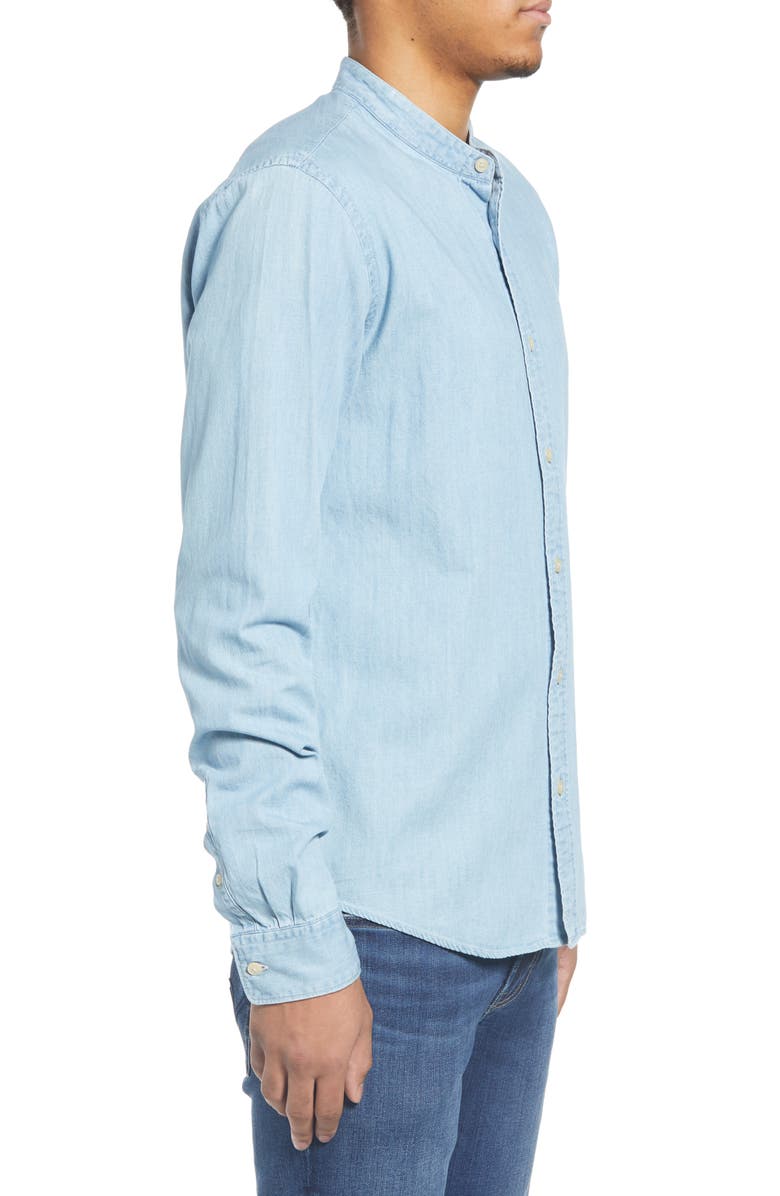 Scotch & Soda Trim Fit Band Collar Button-Up Shirt, Alternate, color, 