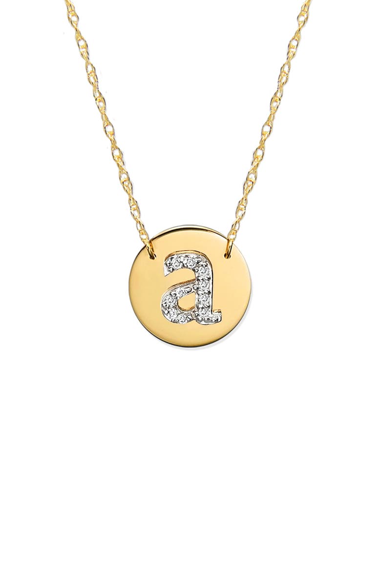 Diamond Initial Disc Pendant Necklace, Alternate, color, GOLD - A