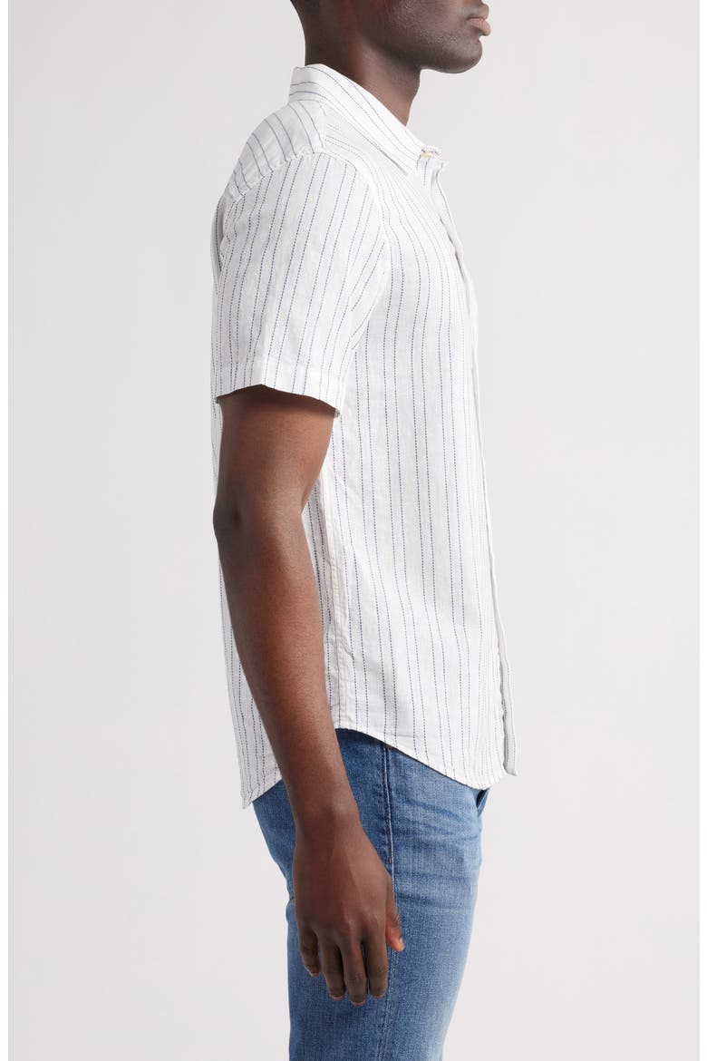 Aiden Stripe Short Sleeve Button-Up Shirt, Alternate, color, MICRO BLUE/WHITE STRIPE