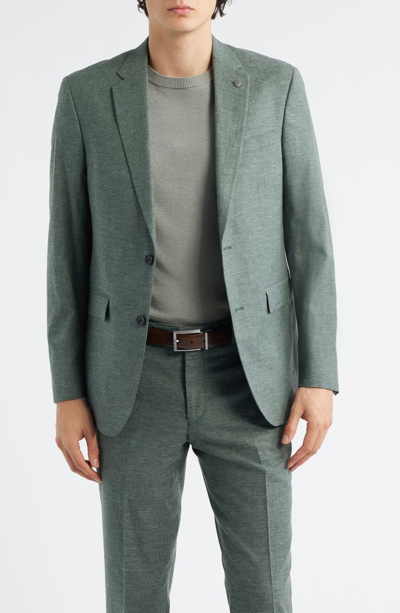 AllSaints Ross Slim Fit Cotton Blend Suit, Alternate, color, Olive