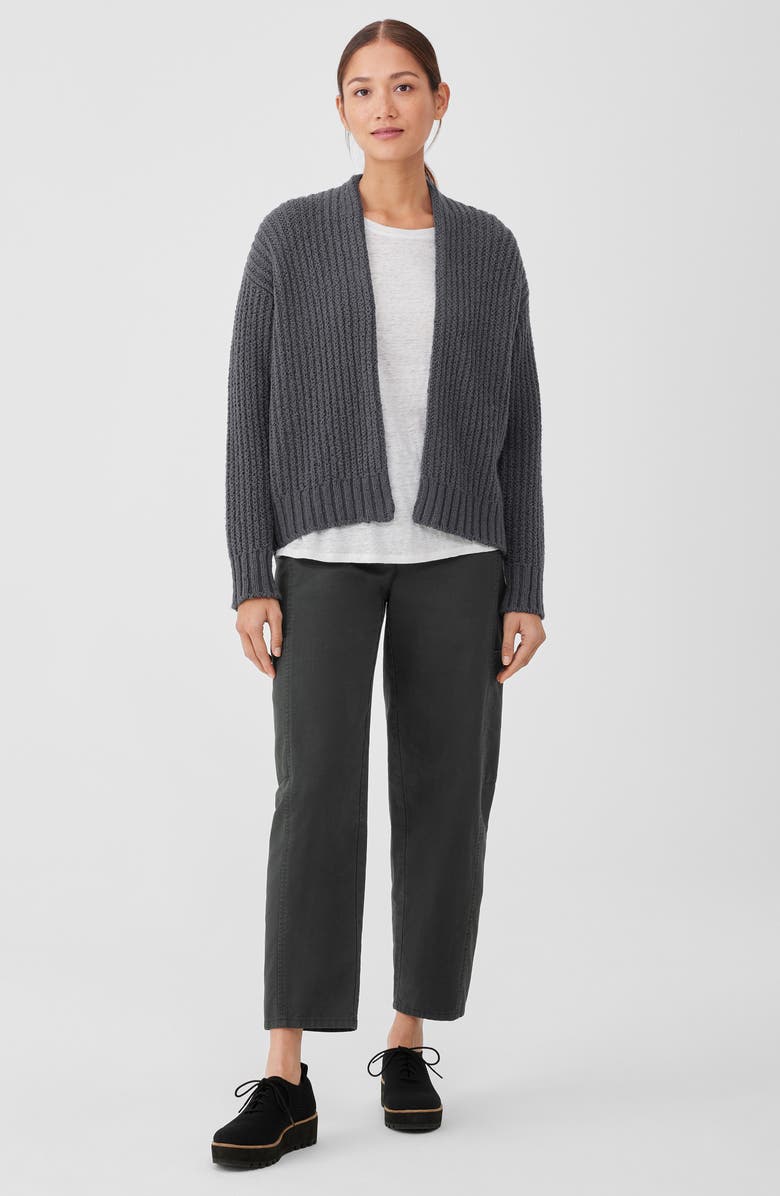 Eileen Fisher Organic Cotton Open Front Cardigan, Alternate, color, 