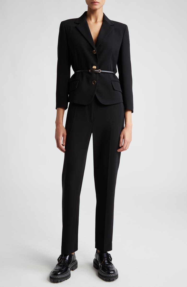 Max Mara Studio Cancan Belted Three Quarter Sleeve Cady Blazer, Alternate, color, 