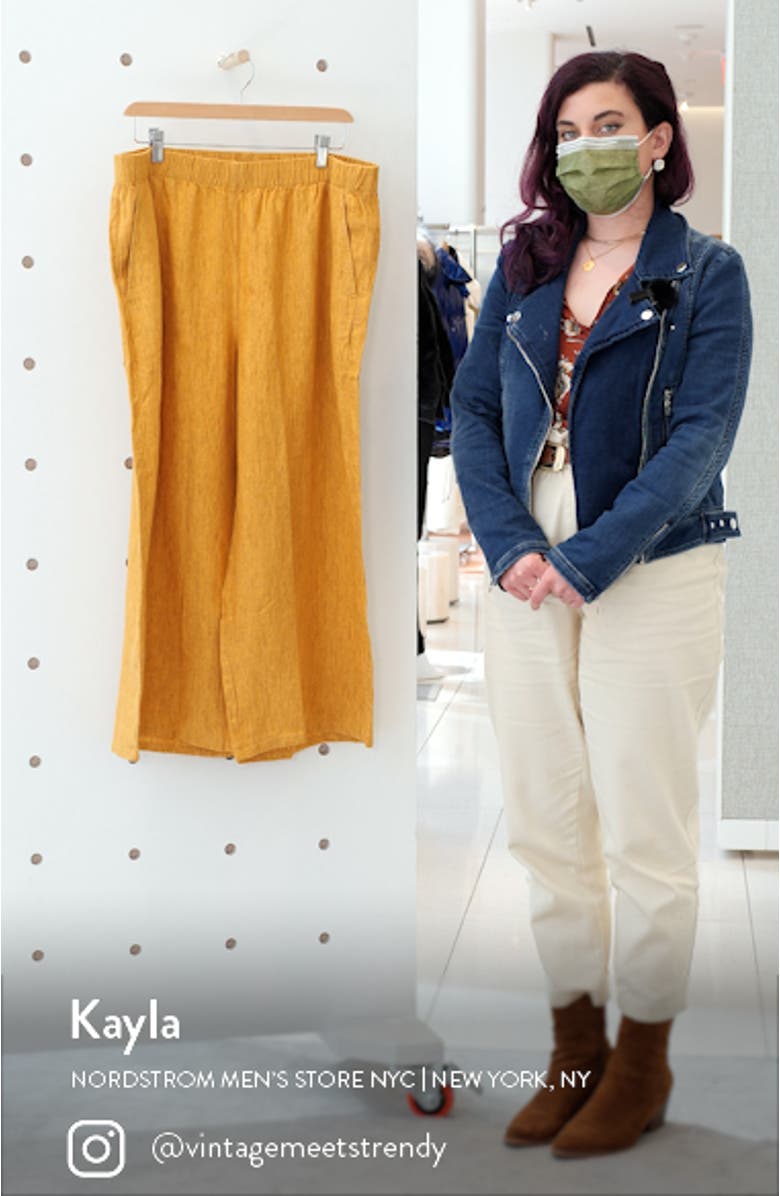 Organic Linen Crop Wide Leg Pants, sales video thumbnail