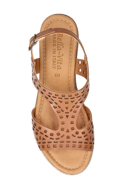 Bella Vita Ann-italy Perforated Wedge Sandal In Brown Italian Leather