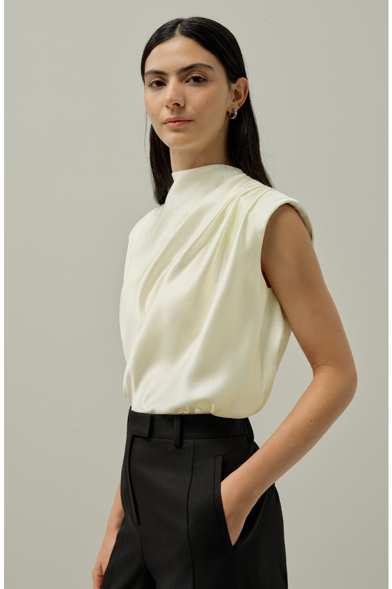 Women's Lilysilk X Lydia Tomlinson Grace Silk Top, Alternate, color, Lily White