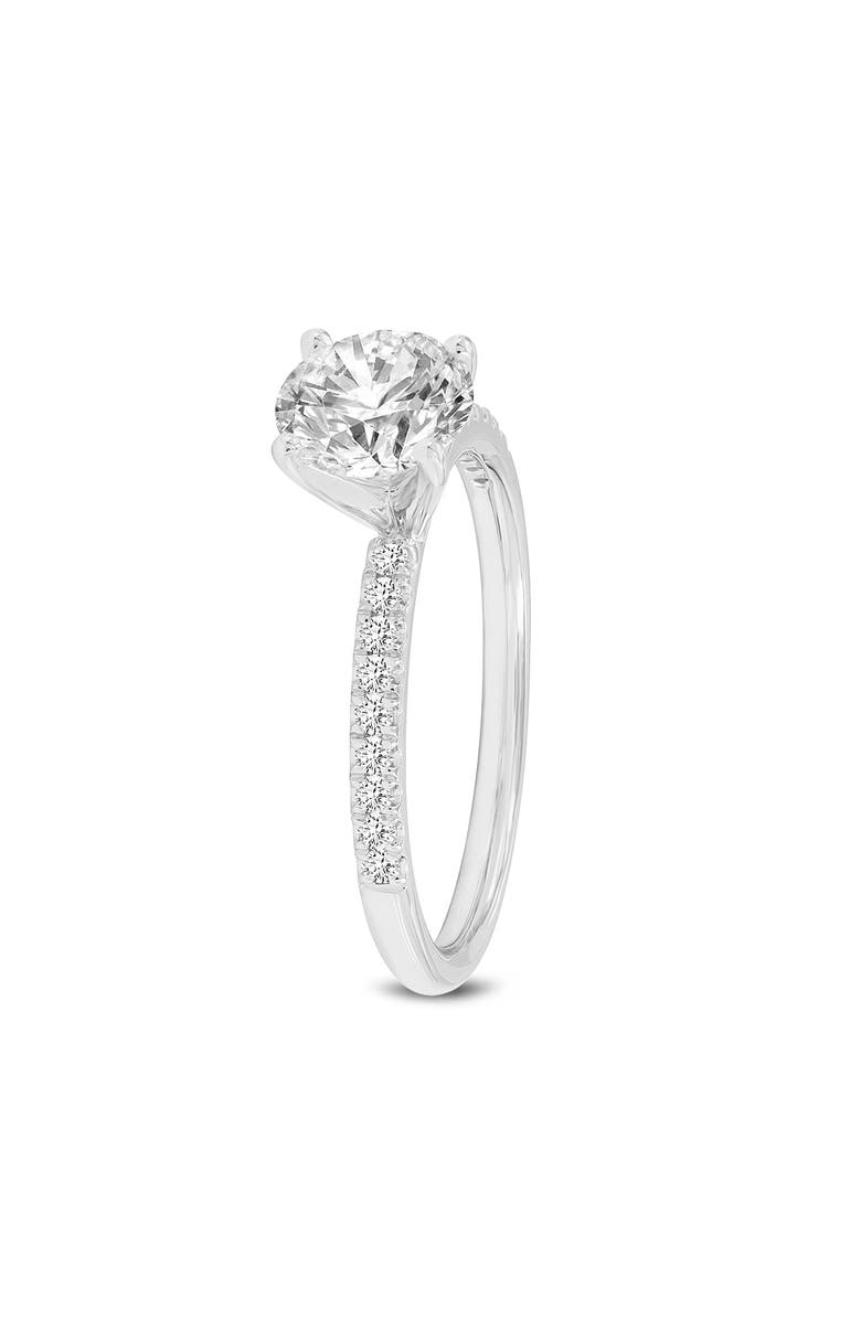 LuvMyJewelry Isabella 14K White Gold Round Cut Lab Grown Diamond Halo Engagement Ring - 1.2 ctw, Alternate, color, 14K White Gold