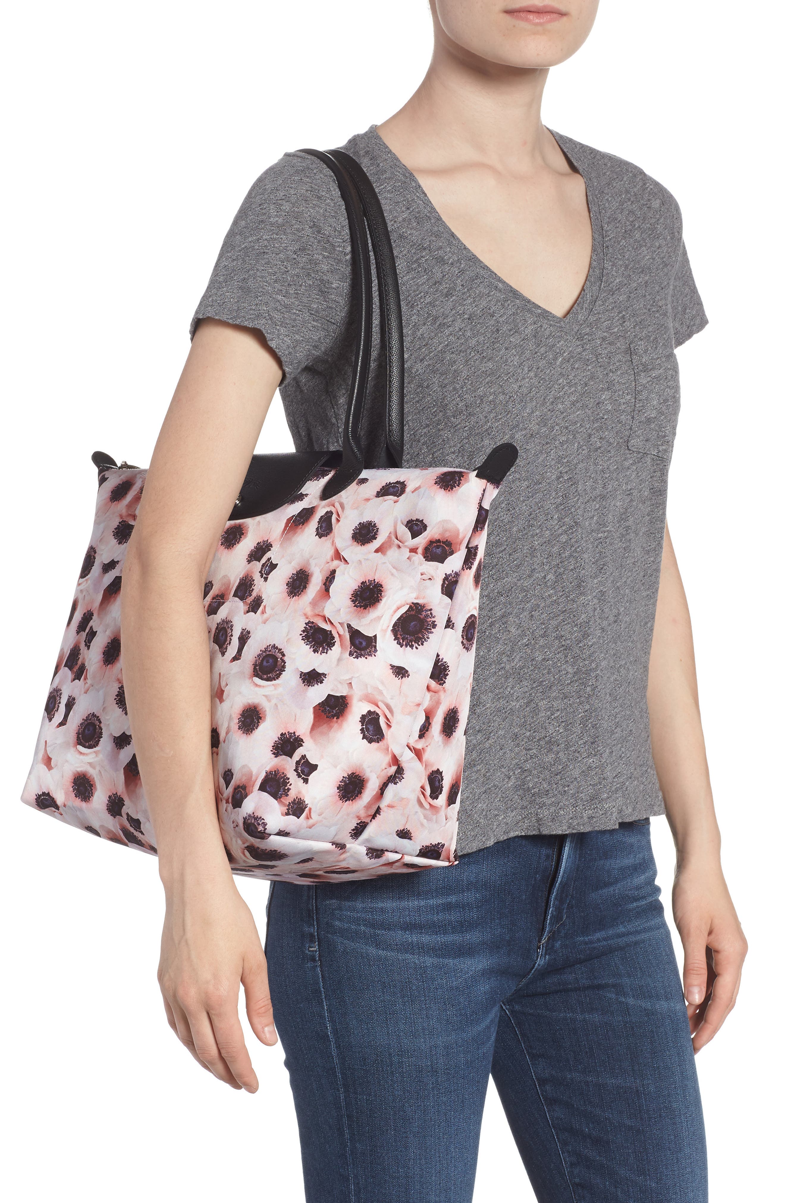 Longchamp Le Pliage Anemone Print Tote (Women) | Nordstromrack
