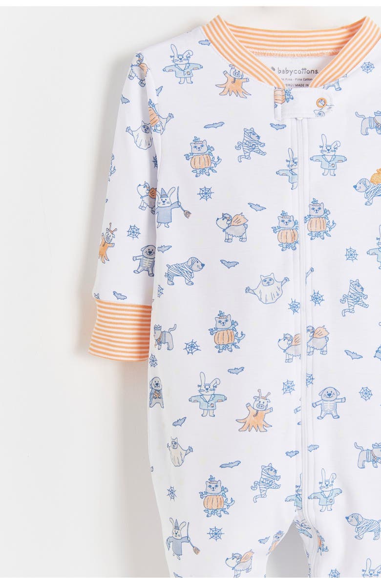 Babycottons Halloween Zip Footed Pajama for Infant, Alternate, color, Full-Print