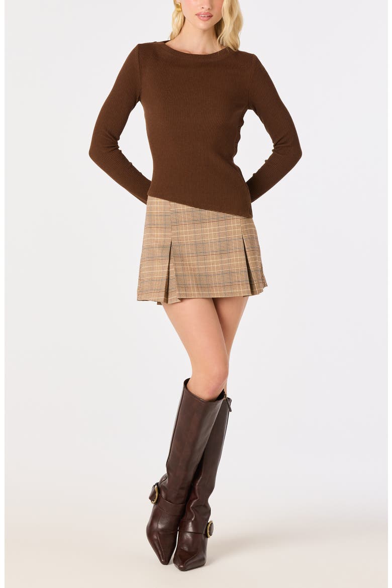 Juley Plaid Miniskirt, Alternate, color, BROWN PLAID