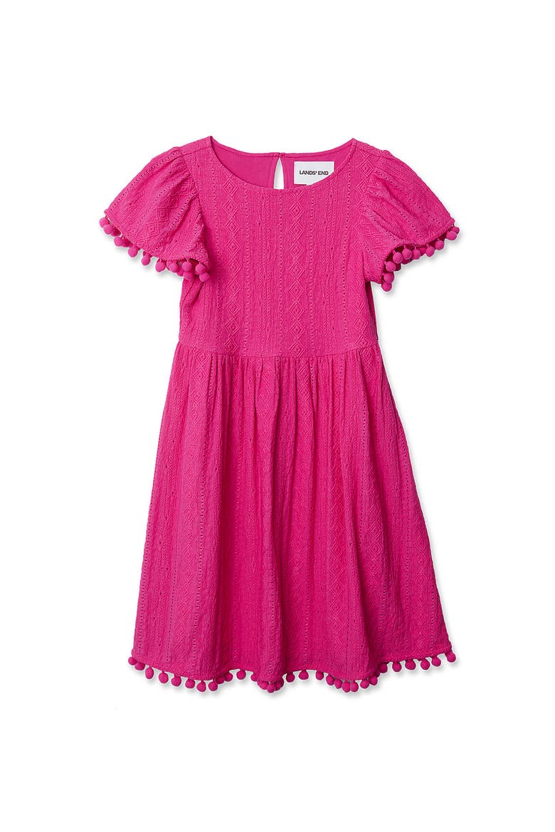 Girls Lace Short Sleeve Dress, Main, color, Rose Violet