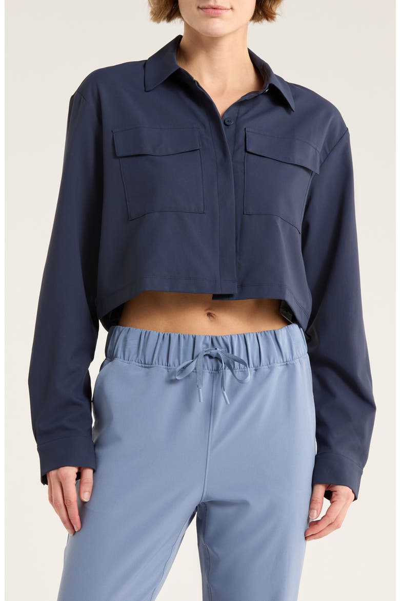 Midtown Crop Jacket, Main, color, NOCTURNAL NAVY