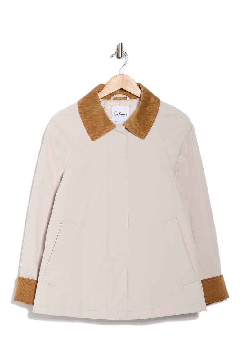 Corduroy Trim Rain Jacket, Alternate, color, BIRCH