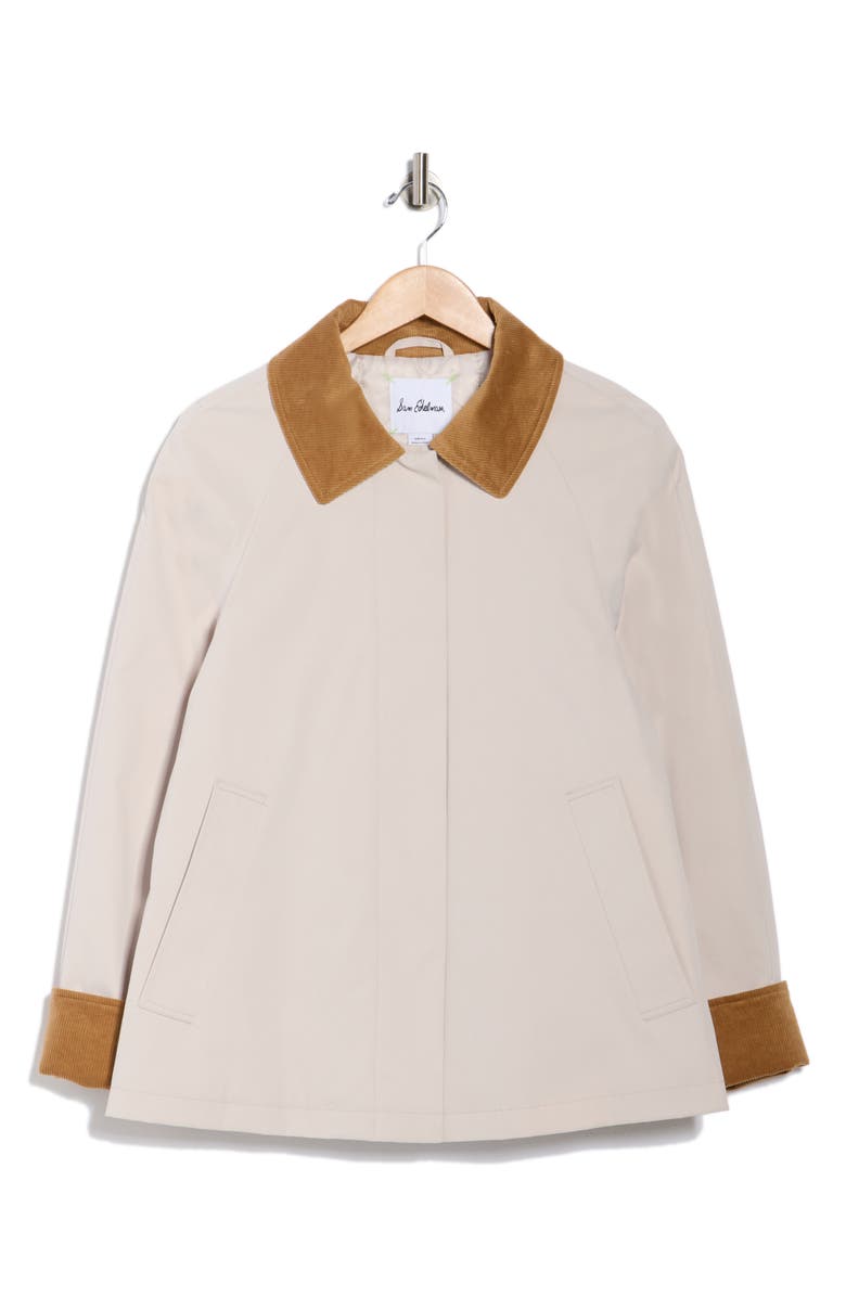 Sam Edelman Corduroy Trim Rain Jacket, Alternate, color, Birch