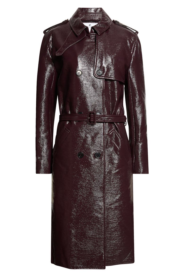 Vinyl Trench Coat, Main, color, BURNT RED