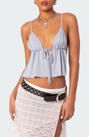 EDIKTED Rylee Tie Front Open Back Camisole