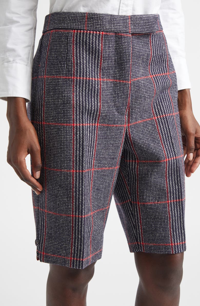 Thom Browne Glen Plaid Backstrap Bermuda Shorts, Alternate, color, Red/Blue/White