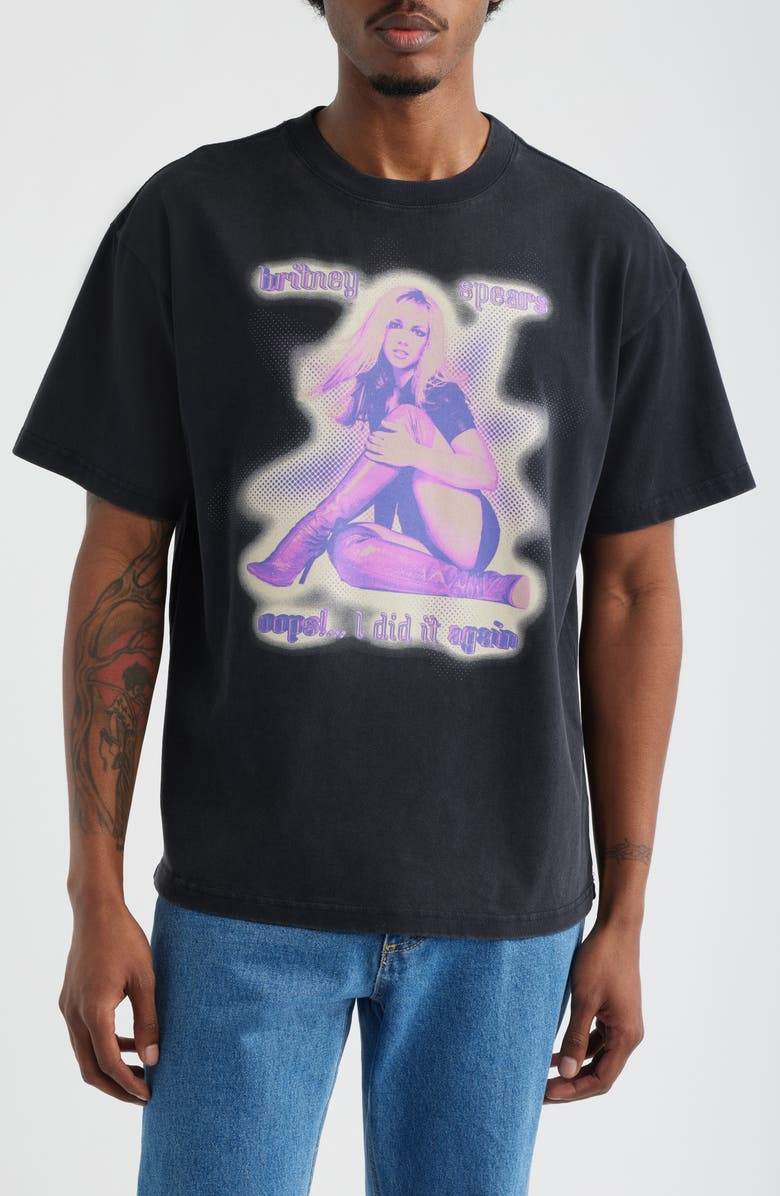 BRAVADO Oversize Britney Spears Tour Graphic T-Shirt, Main, color, Washed Black