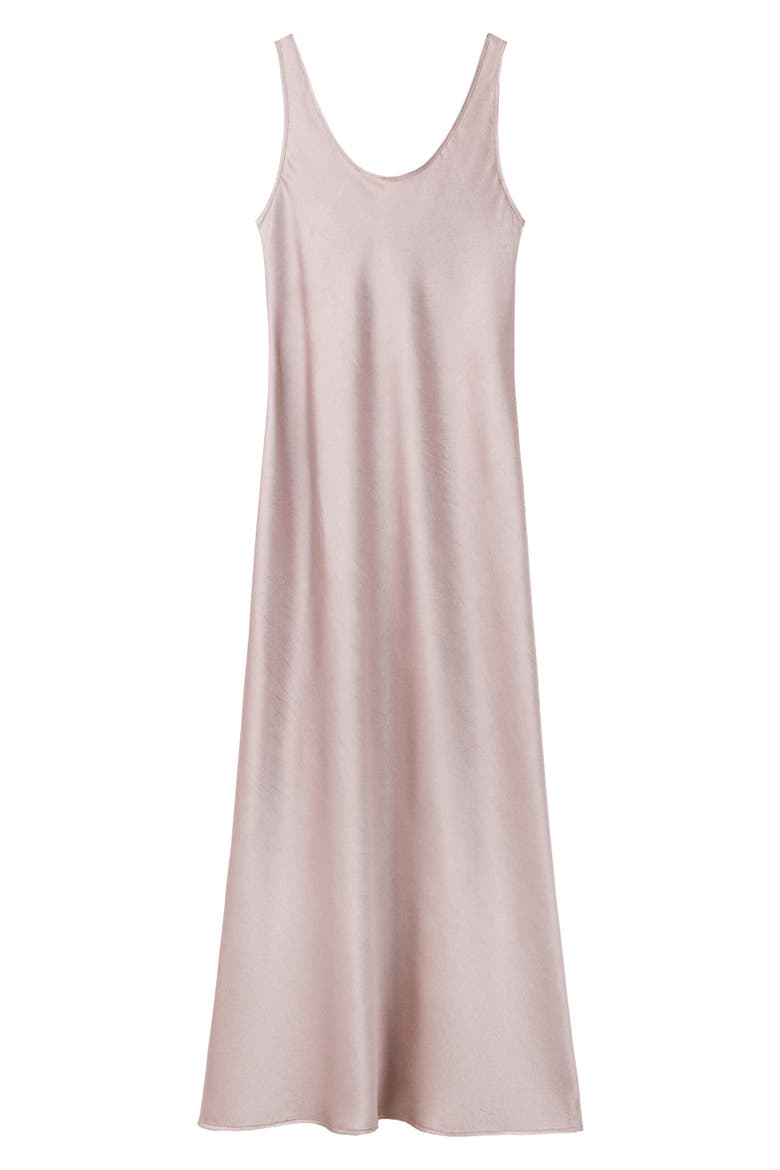 Luis Crinkled Satin Midi Slip Dress, Main, color, PASTEL PINK