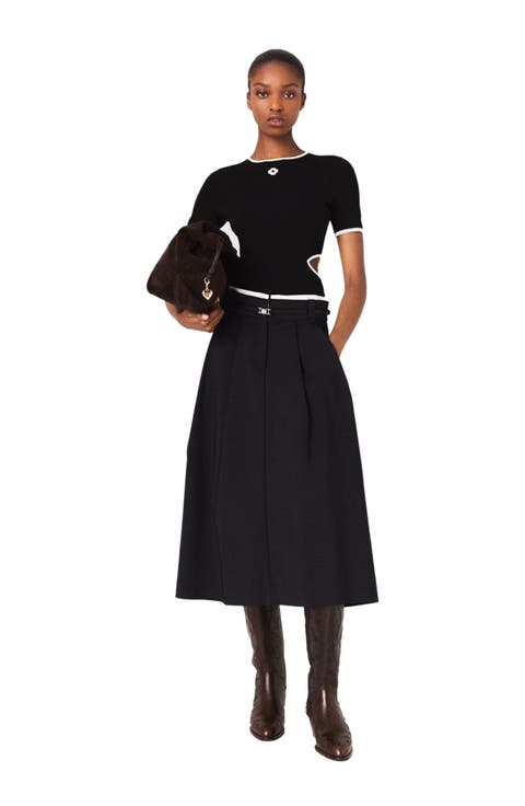 Openwork knit bodysuit