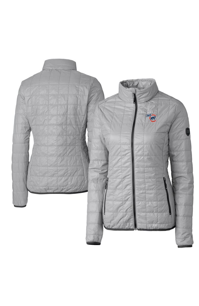 Cutter & Buck Women's Cutter & Buck Gray Iowa Cubs Rainier Primaloft Eco Full-Zip Jacket, Alternate, color,