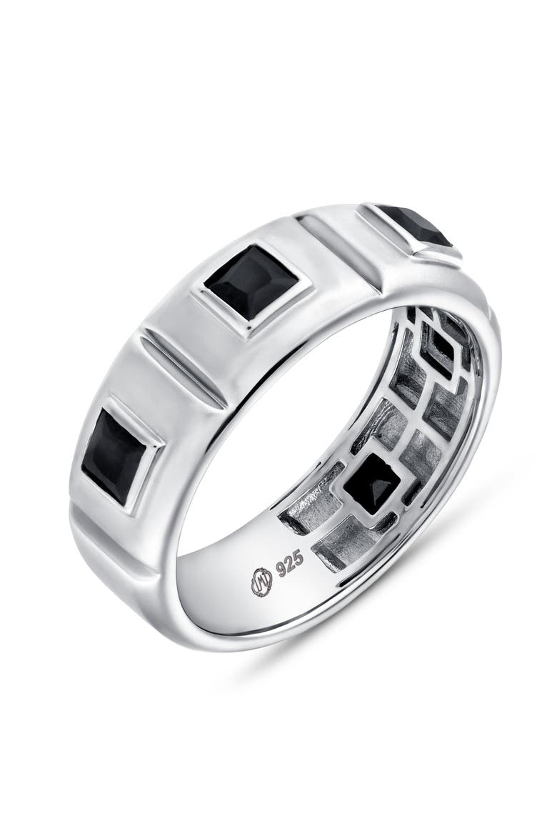 Ronin 2.15CT Trio Black Spinel Ring 925 Silver, Alternate, color, Sterling Silver
