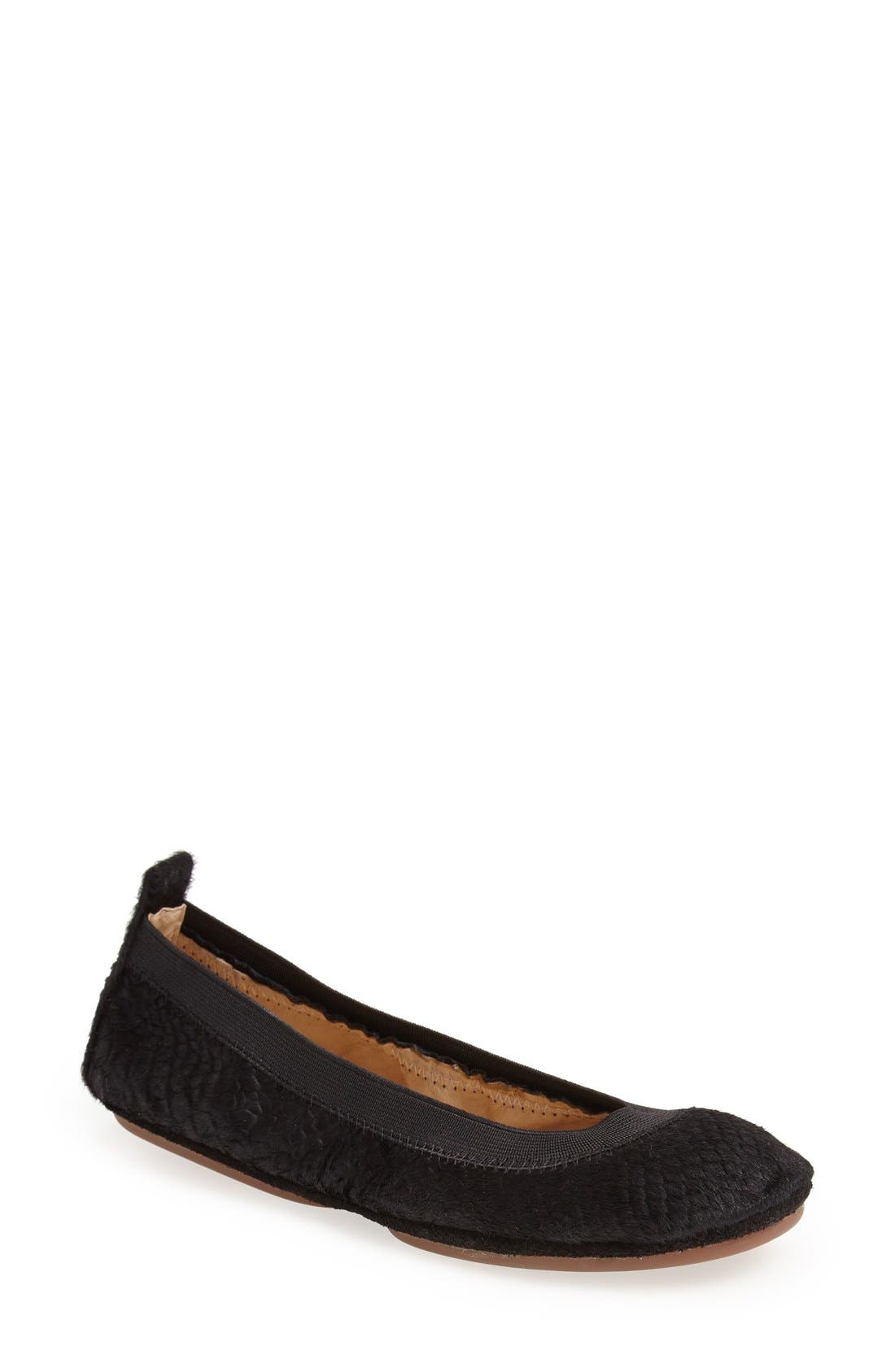 'Samara' Foldable Ballet Flat, Main, color, BLACK