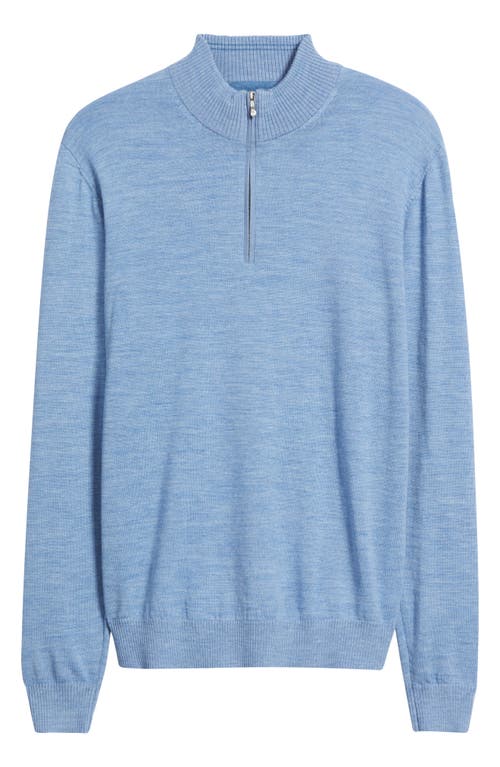 Johnnie-o Raynor Merino Wool Quarter Zip Sweater In Blue