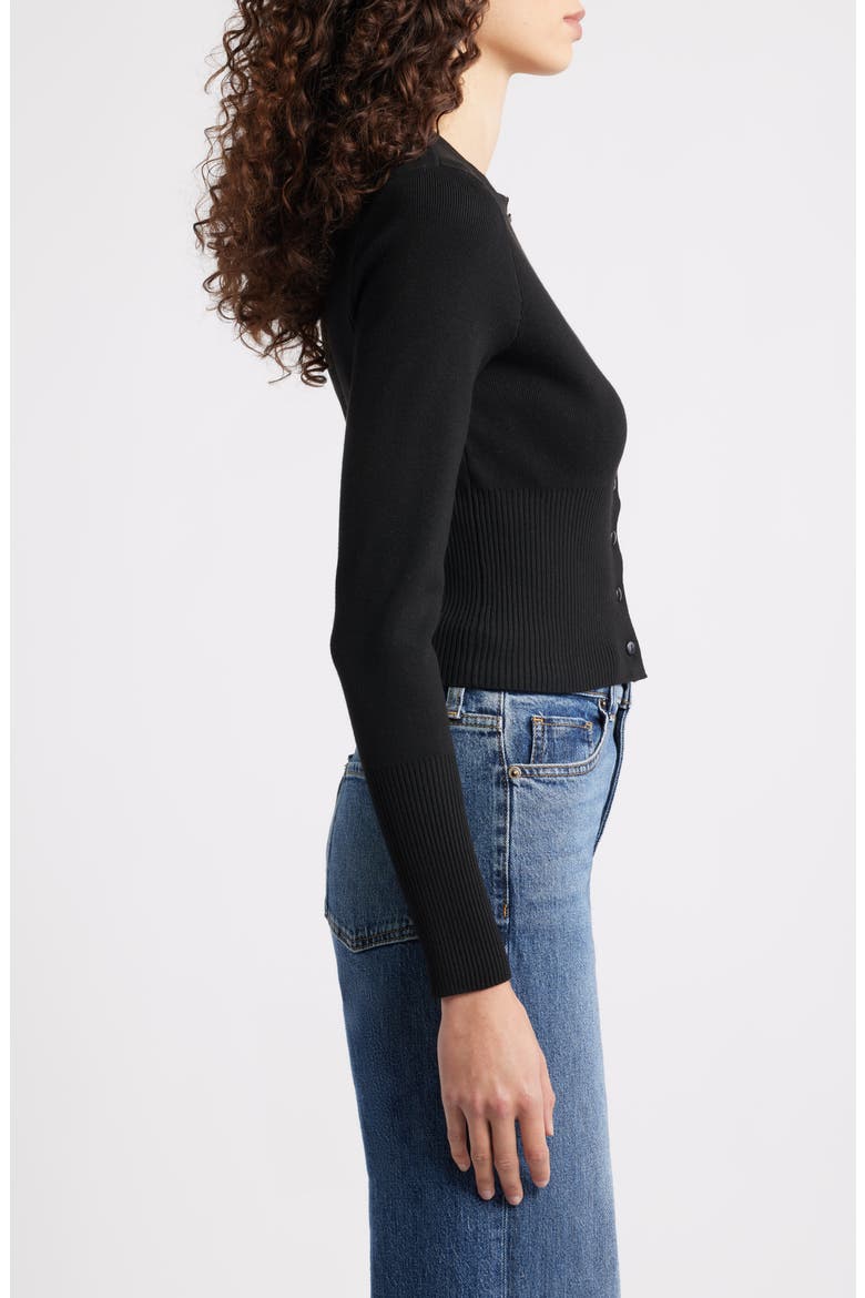 Mae Trim Fit Cardigan, Alternate, color, BLACK