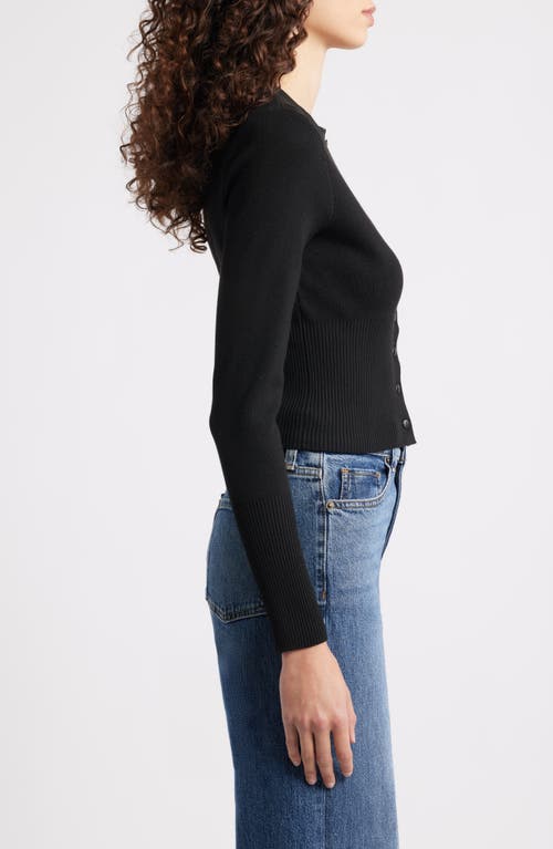 525 Crewneck Cardigan Sweater In Black
