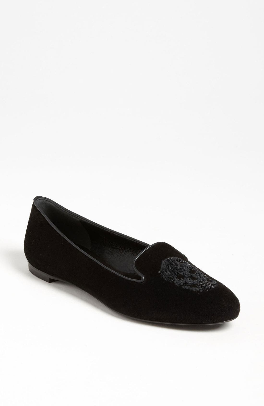 Alexander McQueen Skull Flat, Main, color, BLACK