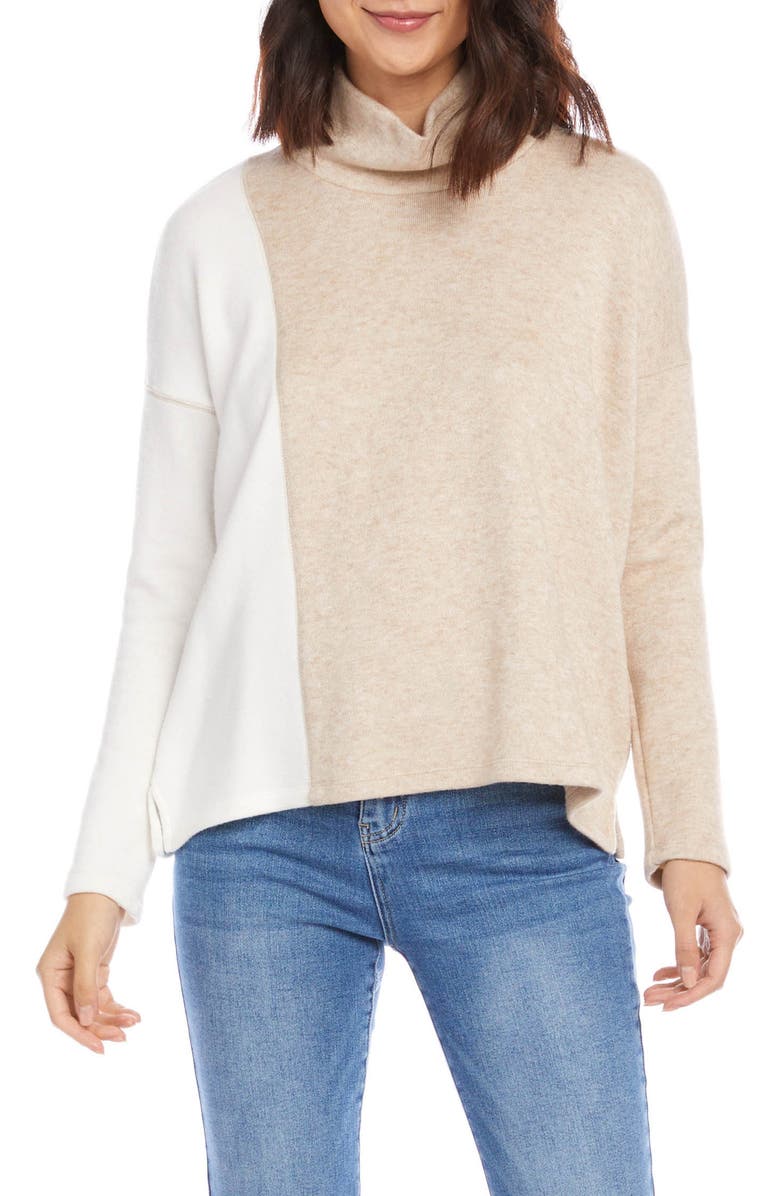 Karen Kane Colorblock Turtleneck Sweater, Main, color,