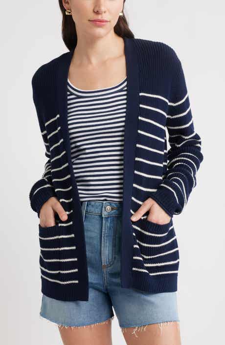 Caslon® Shaker Stitch Pima Cotton Cardigan