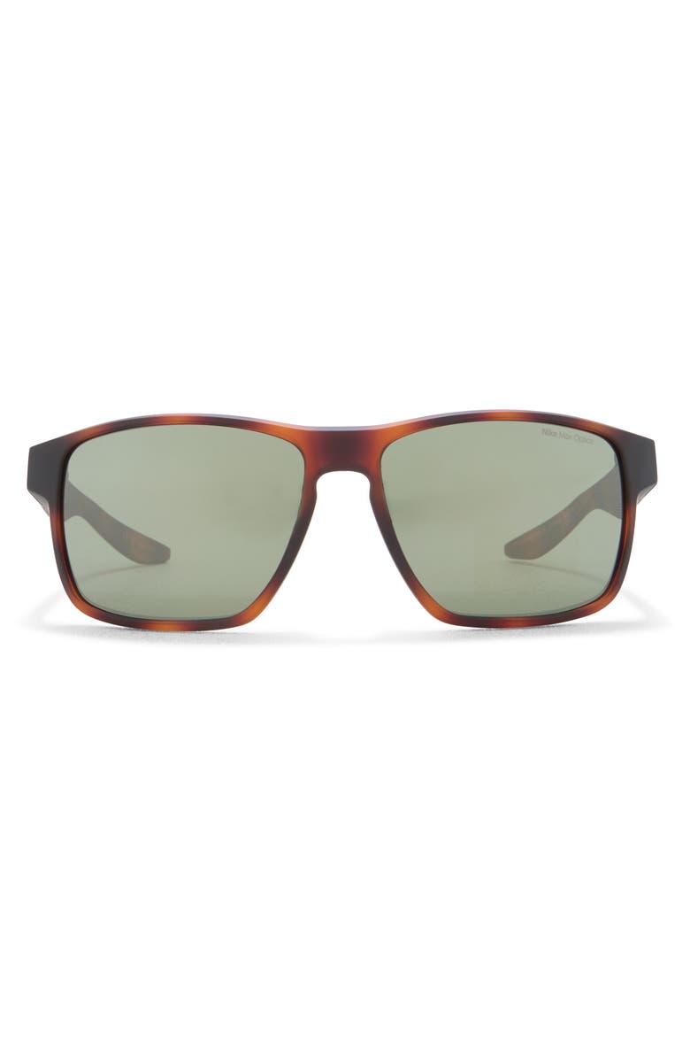 Nike Essential Venture 59mm Square Sunglasses, Main, color, Matte Tortoise Green Gunmetal