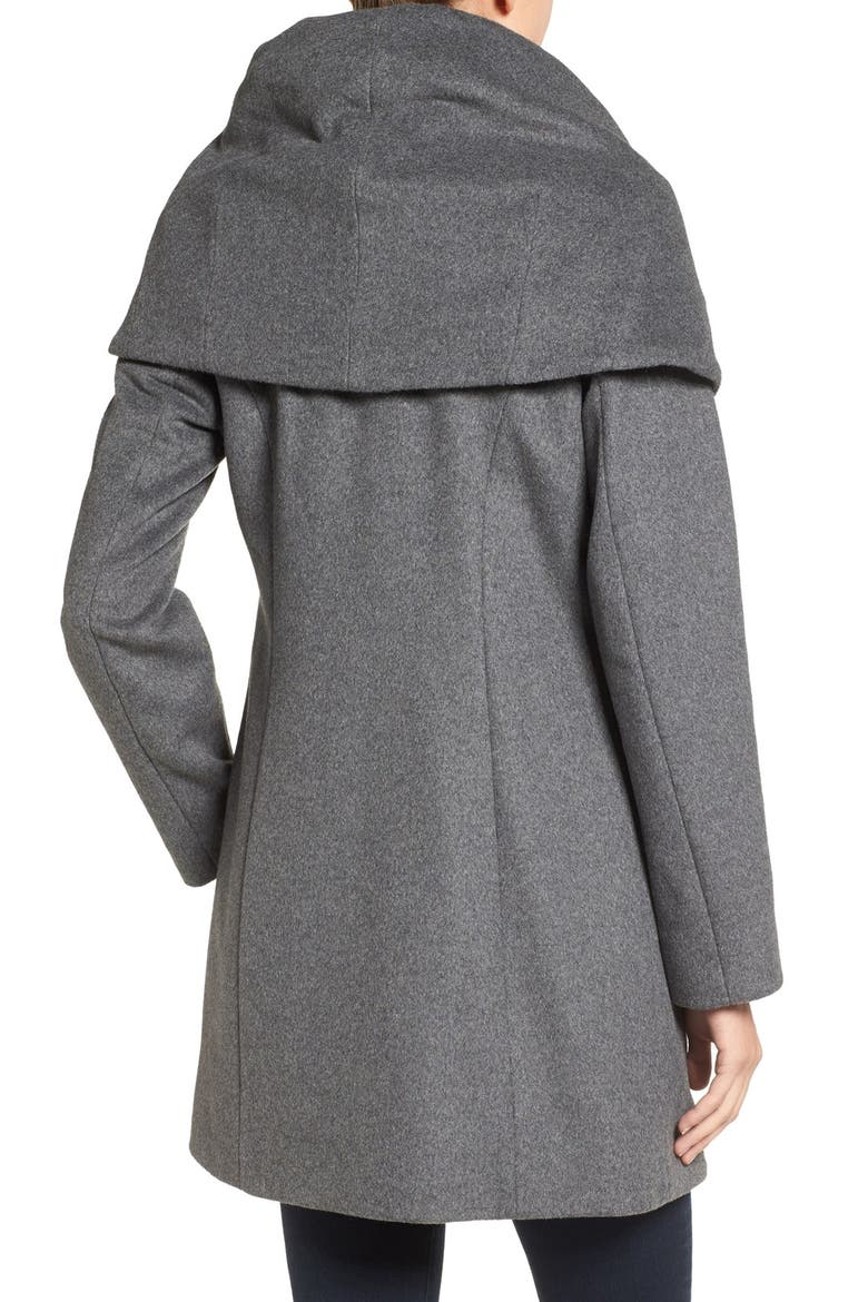 Wool Blend Wrap Coat, Alternate, color, CHARCOAL