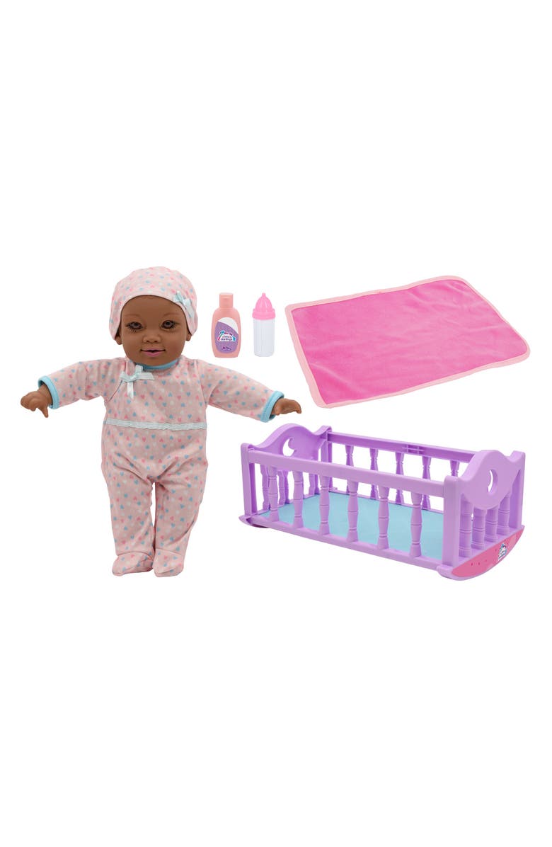 Little Darlings 12" Crib Time Fun Aa Talking Baby Doll 2+, Main, color, Multicolored
