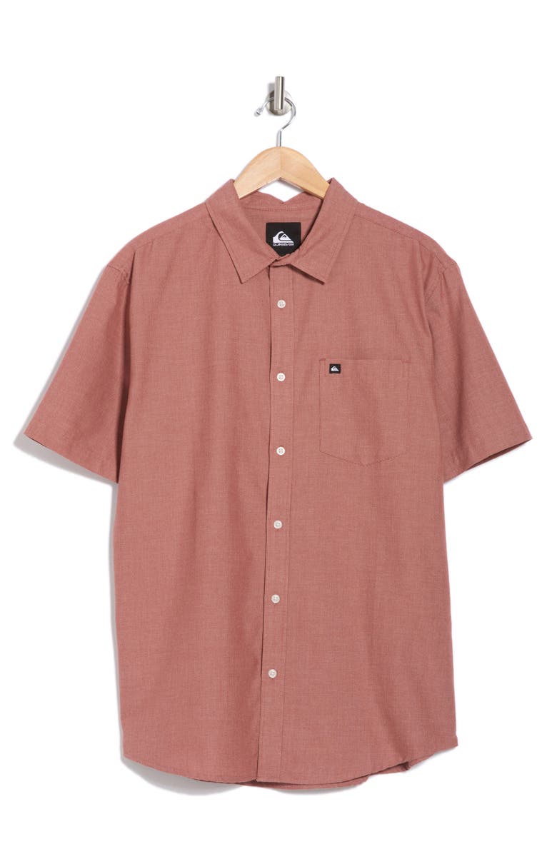 Quiksilver Shoreline Classic Short Sleeve Cotton Button-Up Shirt, Alternate, color, 