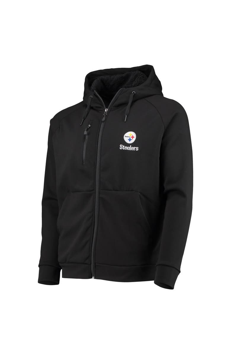 DUNBROOKE Men's Dunbrooke Black Pittsburgh Steelers Shag Tri-Blend Full-Zip Raglan Hoodie, Alternate, color, 