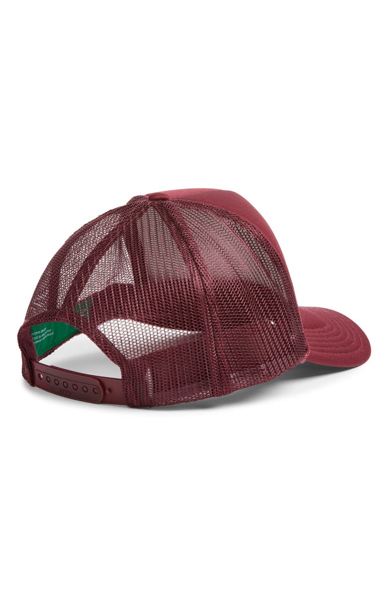 Friday Feelin’ Heart Breaker Trucker Hat, Alternate, color, Maroon