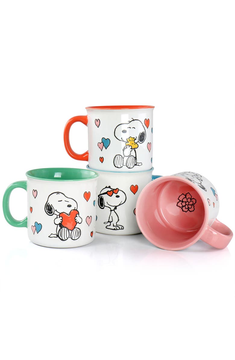 PEANUTS Mothers Love 4 Piece 21 Ounce Camper Mug Set, Alternate, color, Blue