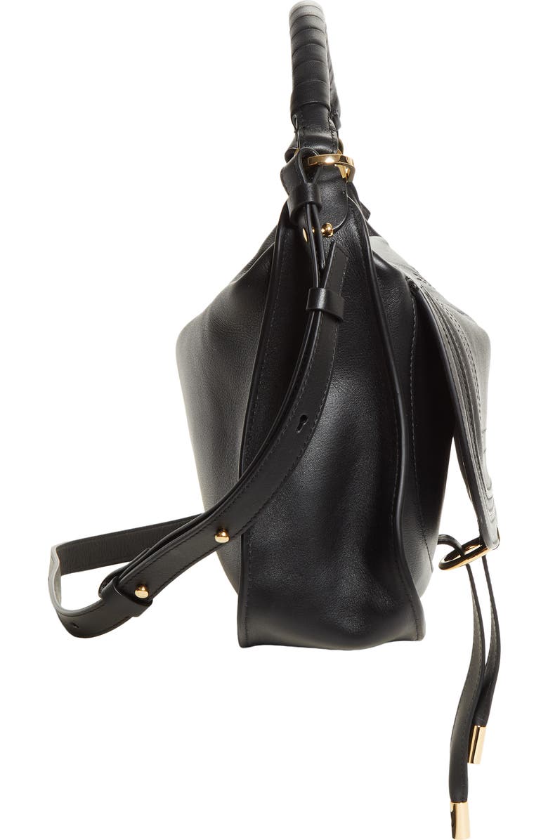 Chloé Small Marcie Leather Shoulder Bag, Alternate, color, Black